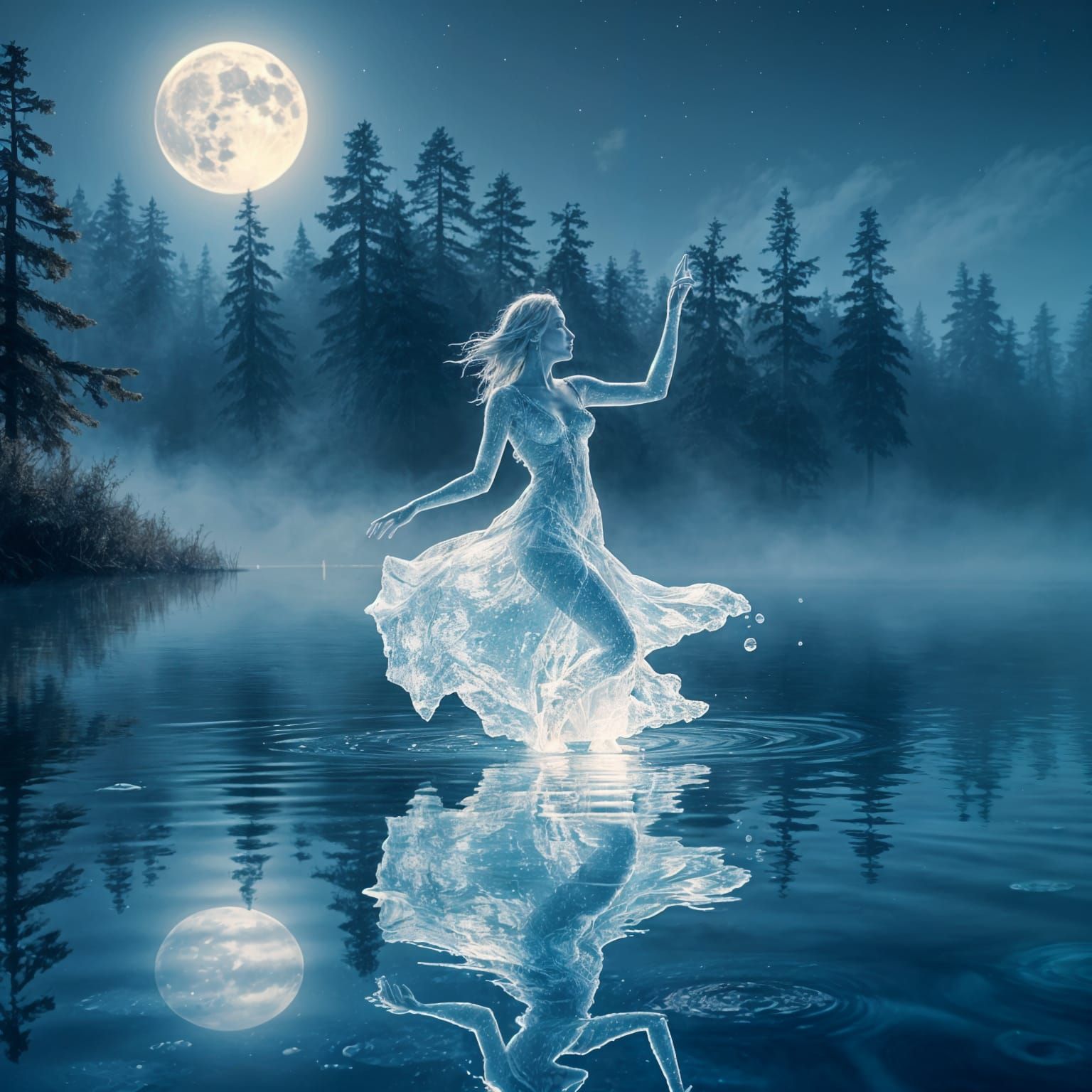Water Spirit Dancing on Crystal Lake