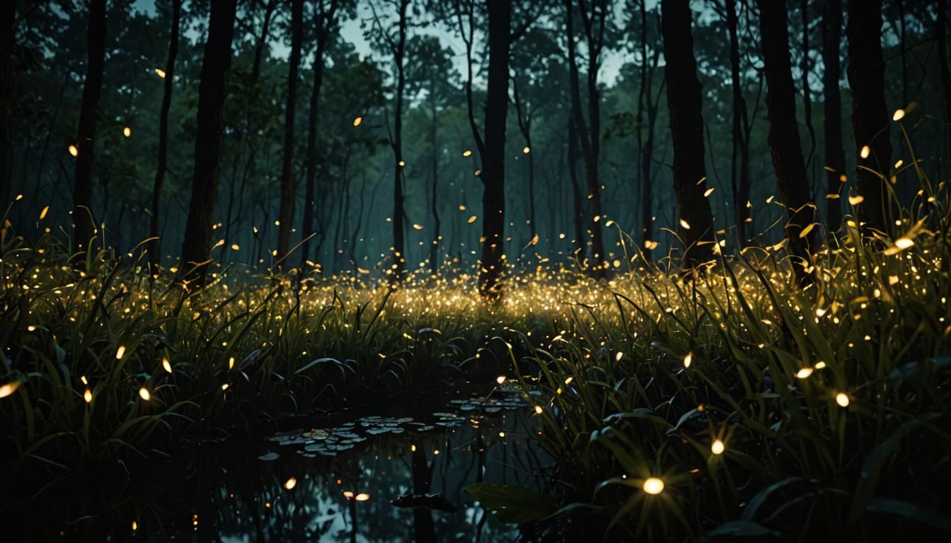 Fireflies Dance in Double Exposure Photography