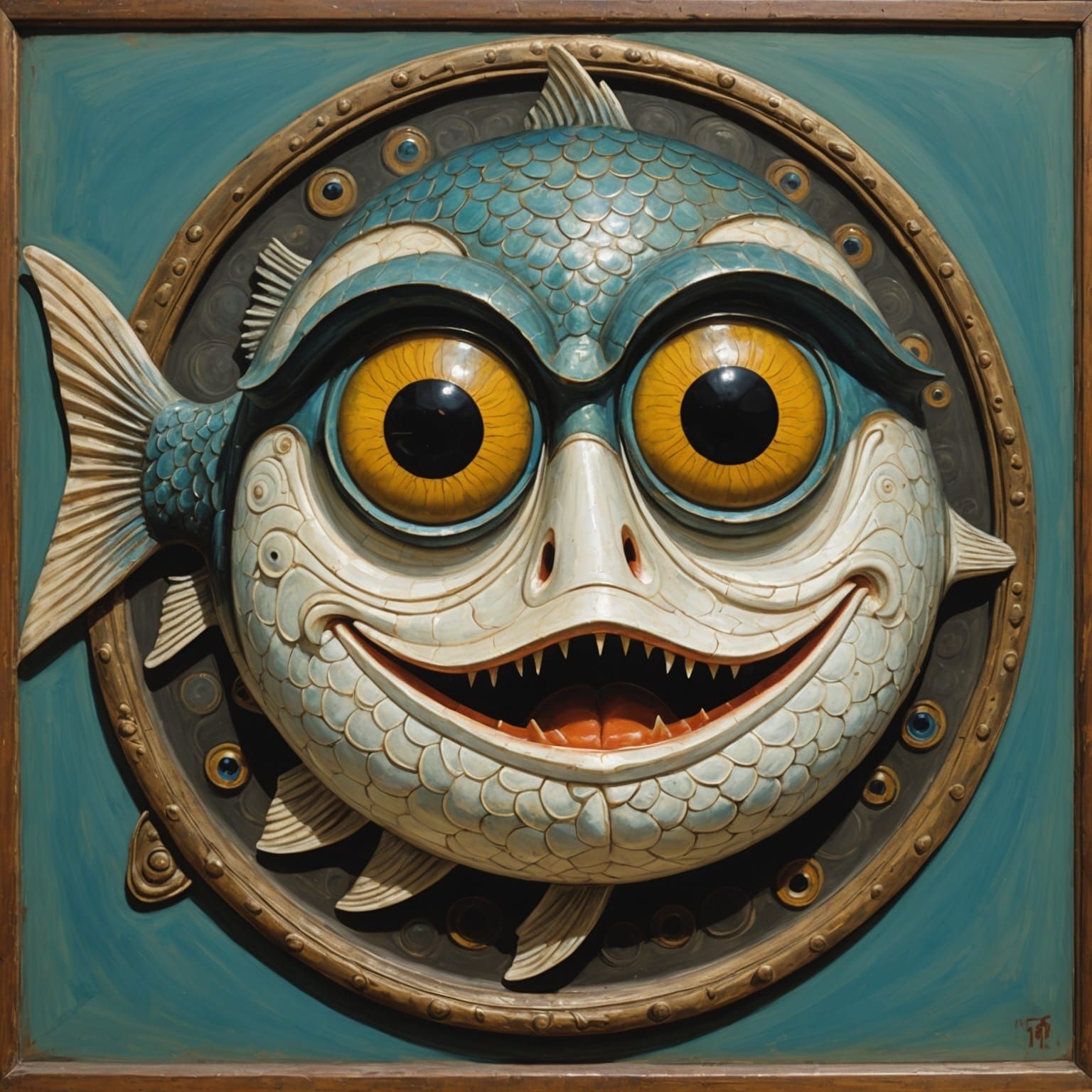 Stubborn Fish in Neo-Impressionistic Expressionist Style