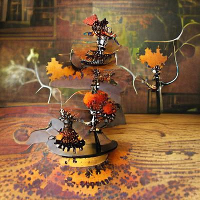Steampunk Halloween Trees in Autumnal Style