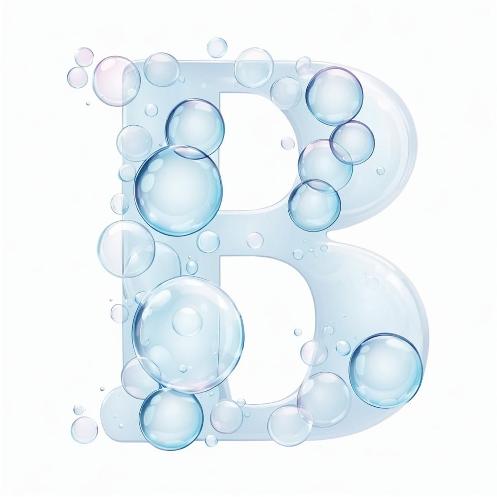 Bubbles Form the Letter B: Playful Illustration