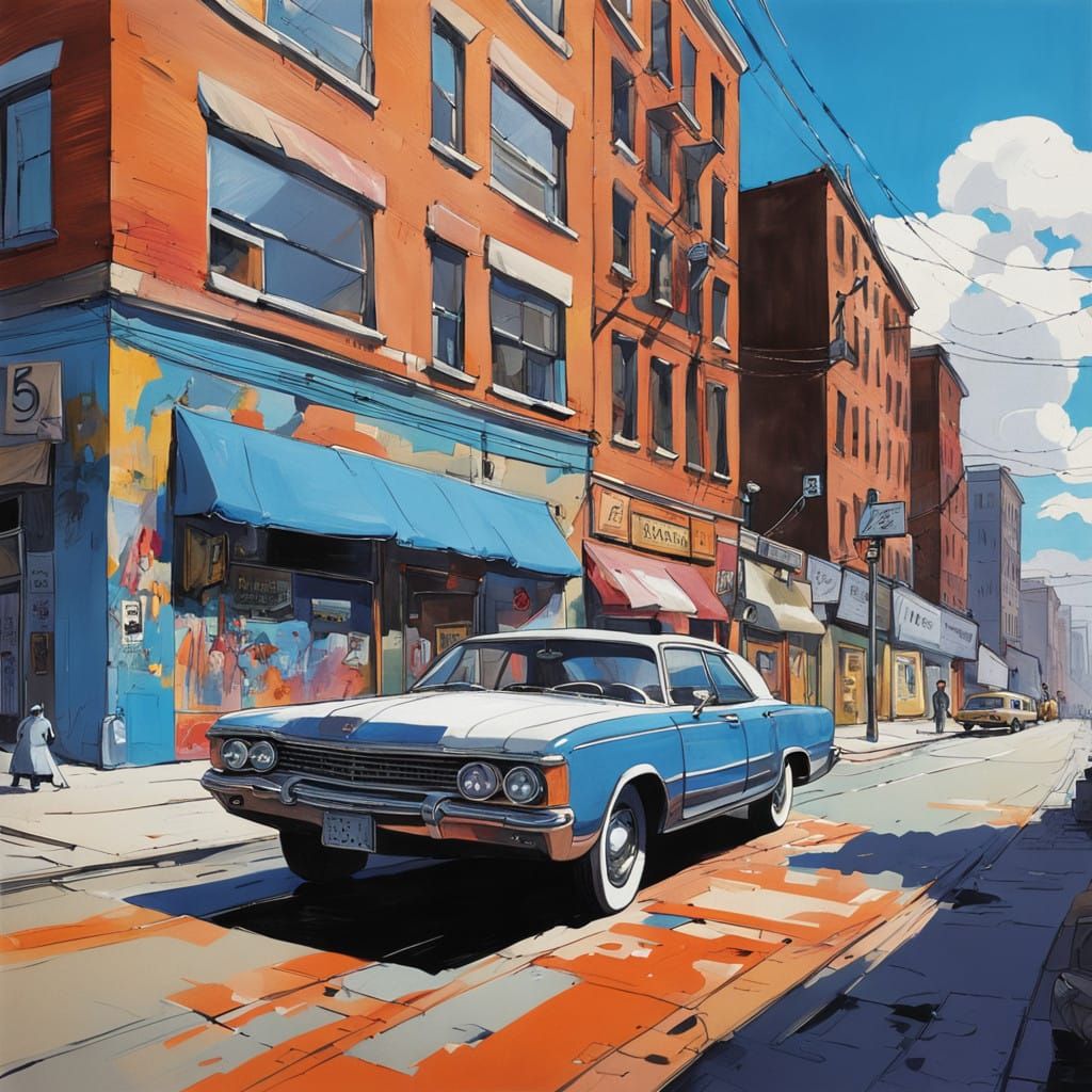 Sleek Leather Oxfords March Down Deserted Hyperrealistic Cit...