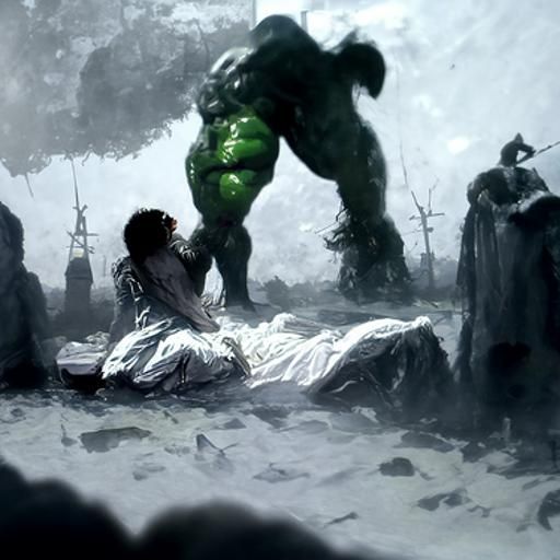 Horrific Hulk Analysis in Gothic Engraving Style