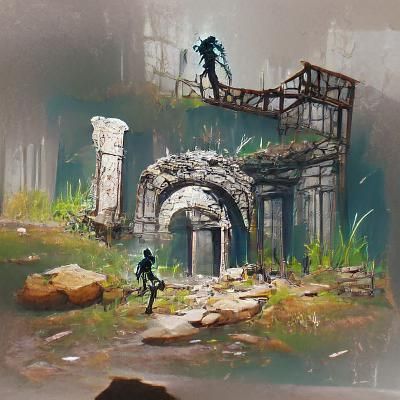 Abandoned Ruins Concept Art: Evocative AI Image