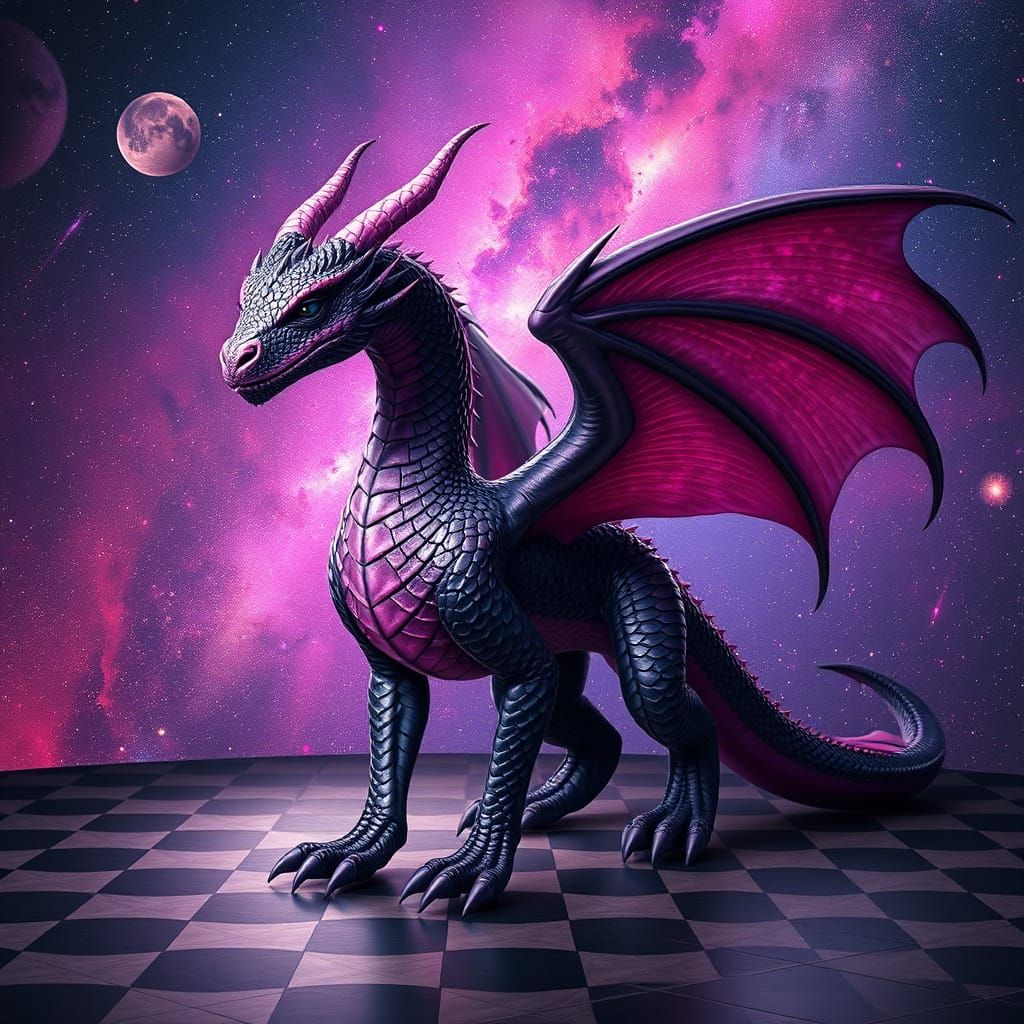 Majestic Cosmic Dragon in Hyper-Realistic Style