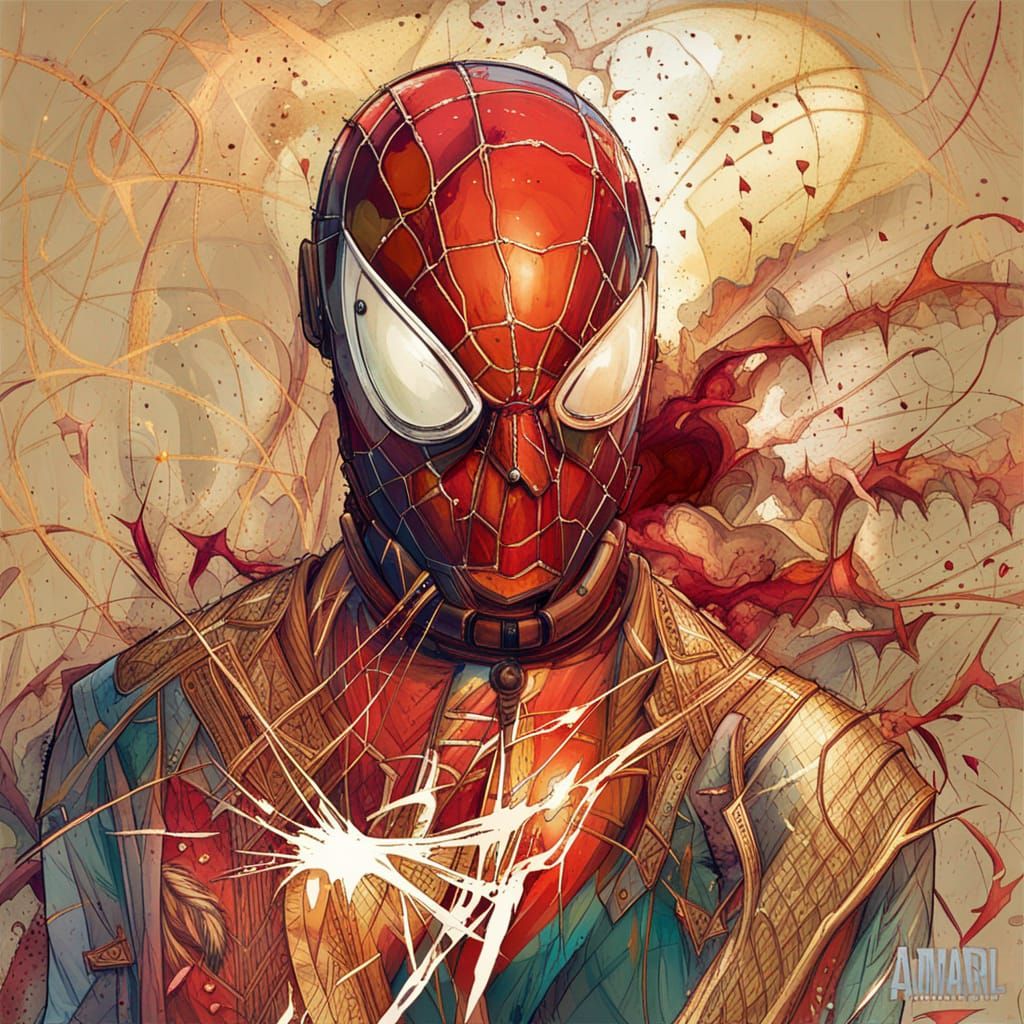 Spider-Man Action Scene in Comic Book Style