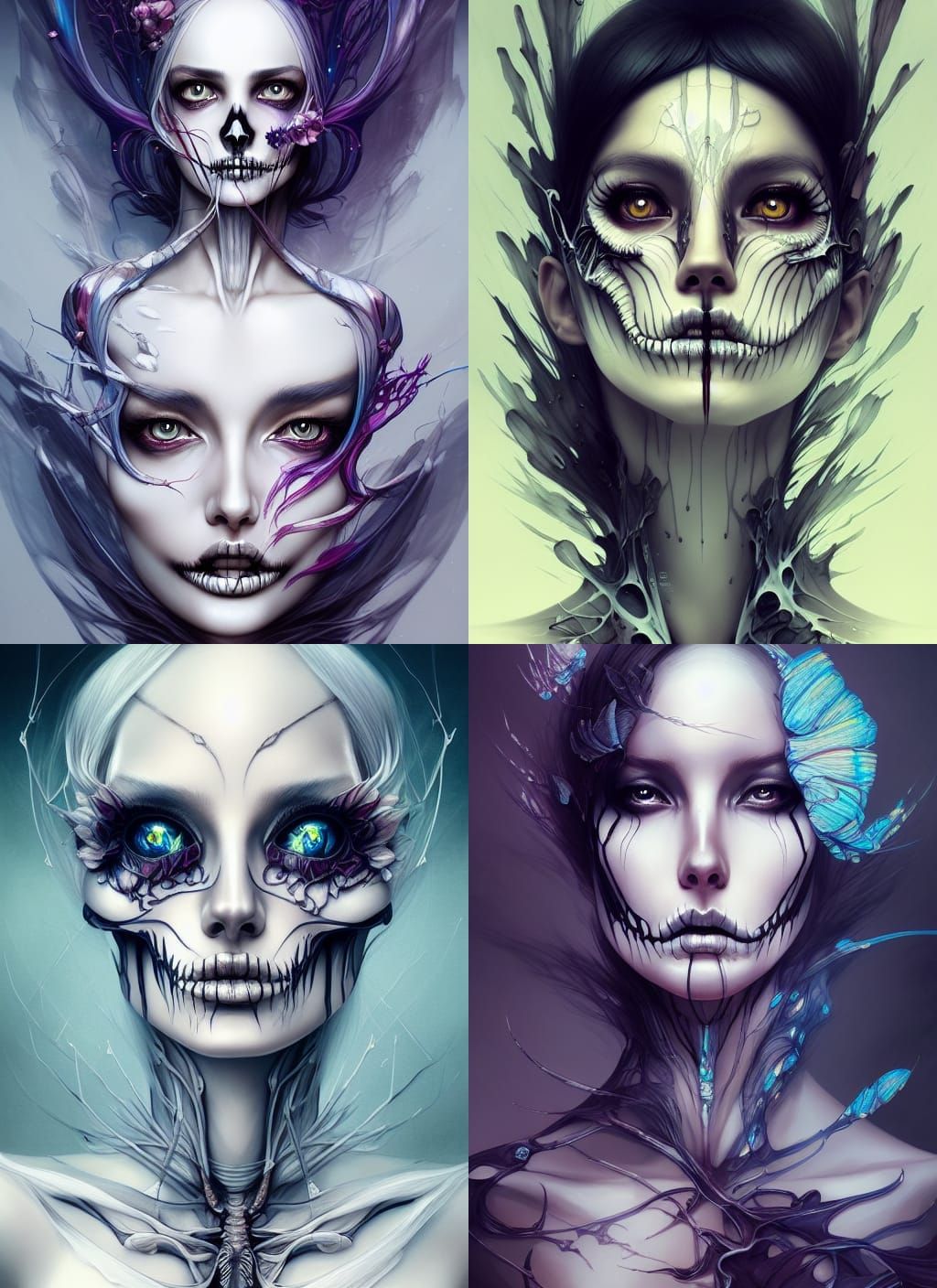 Skeleton Lady Metamorphosis in Concept Art Style
