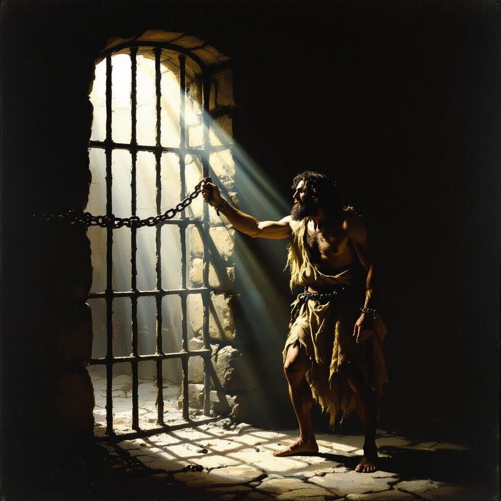 John the Baptist in Chains, Bathed in Sunlight
