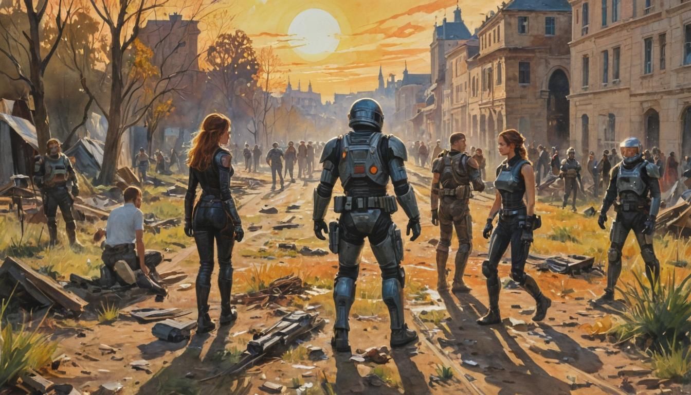 Impressionist Gouache Masterpiece at Golden Hour