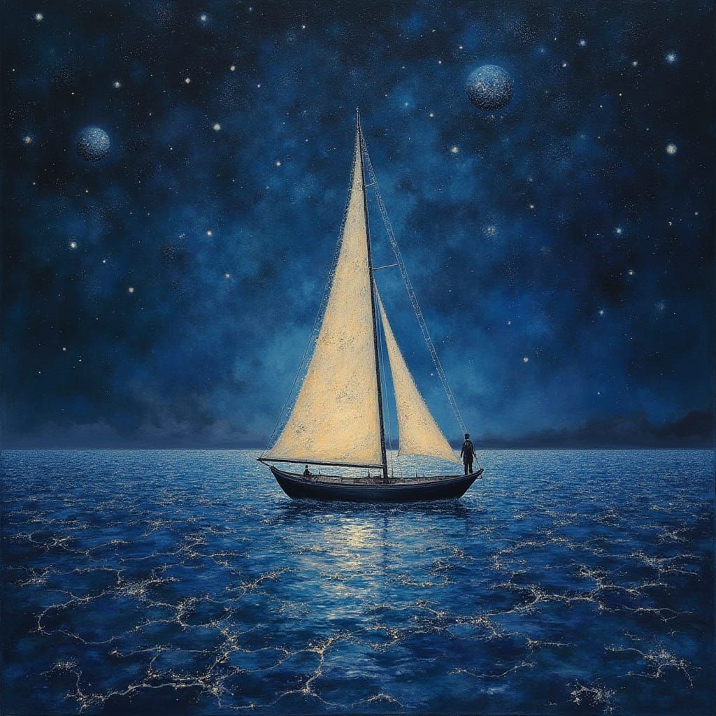 Sailboat shades of Blue