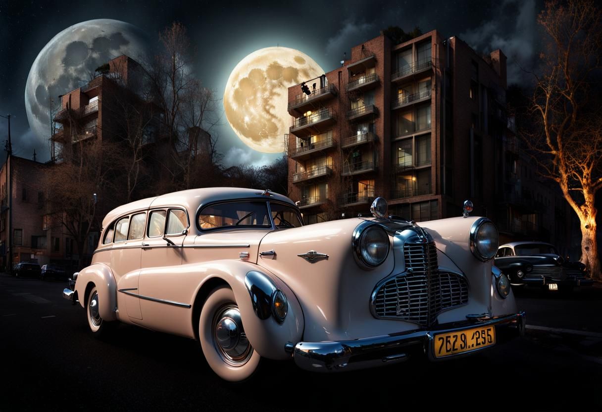 Surreal Energy Car in Dreamy Magical Landscape