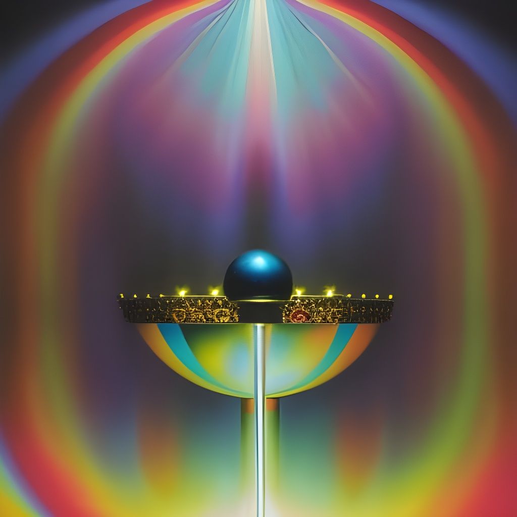 God of Justice Weighing Scales in Psychedelic Art