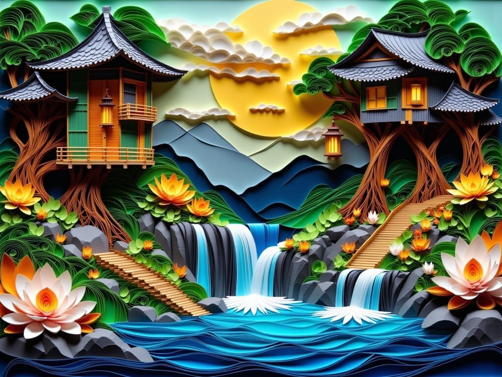 Magical Paper Landscape: 3D Papercut Masterpiece