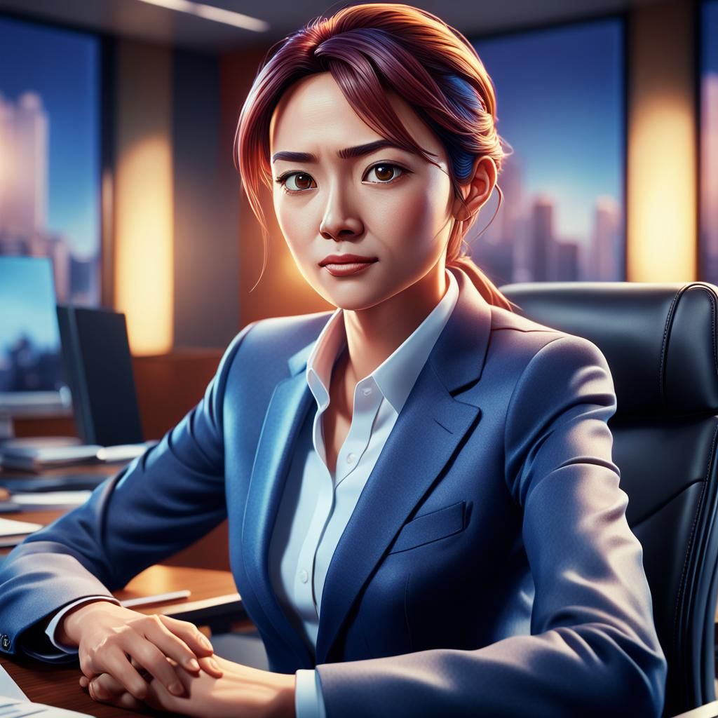Hyperrealistic Corporate Portrait of Executive Secretary