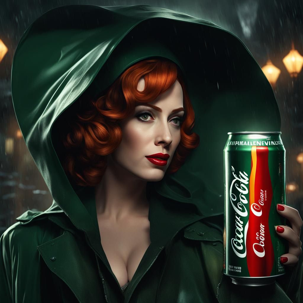 Coke Can with Film Noir Portrait in 8K