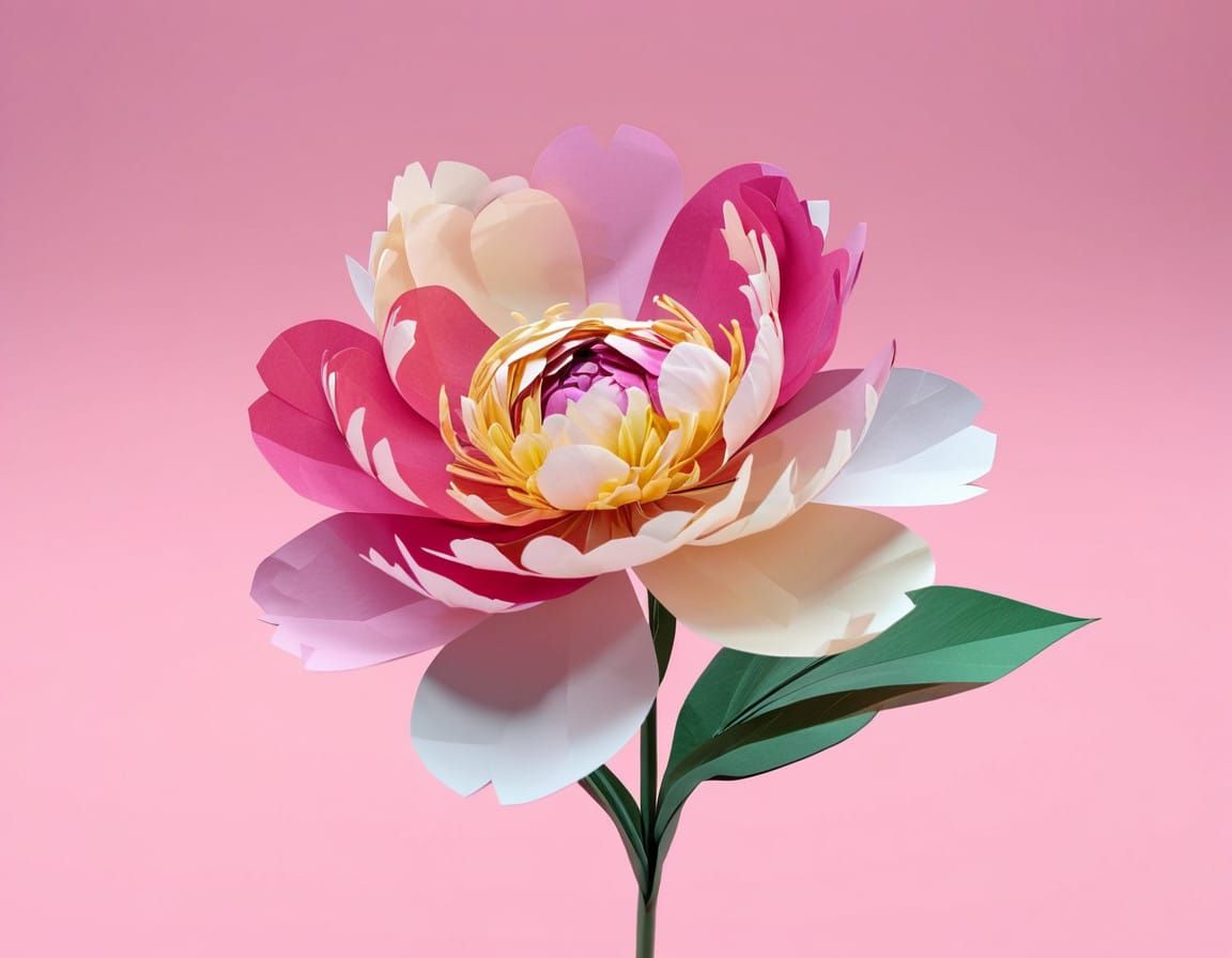 Delicate Paper Flower in Muted Pastels