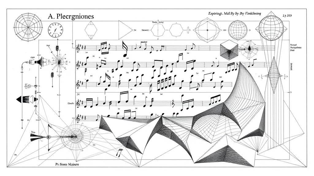 Futuristic Graphic Score in Geometric Style