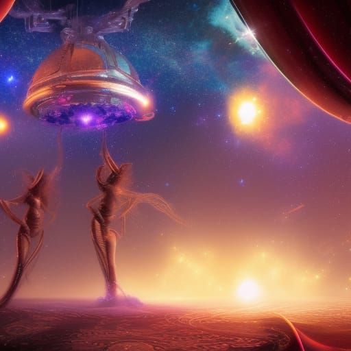 Epic Space Opera Galaxy Explosion with Singing Women