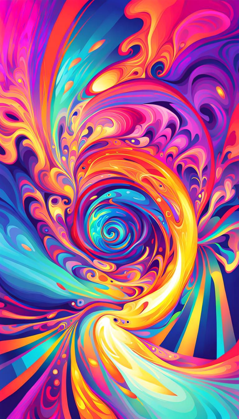 Psychedelic Vortex Portal in Abstract Expressionism
