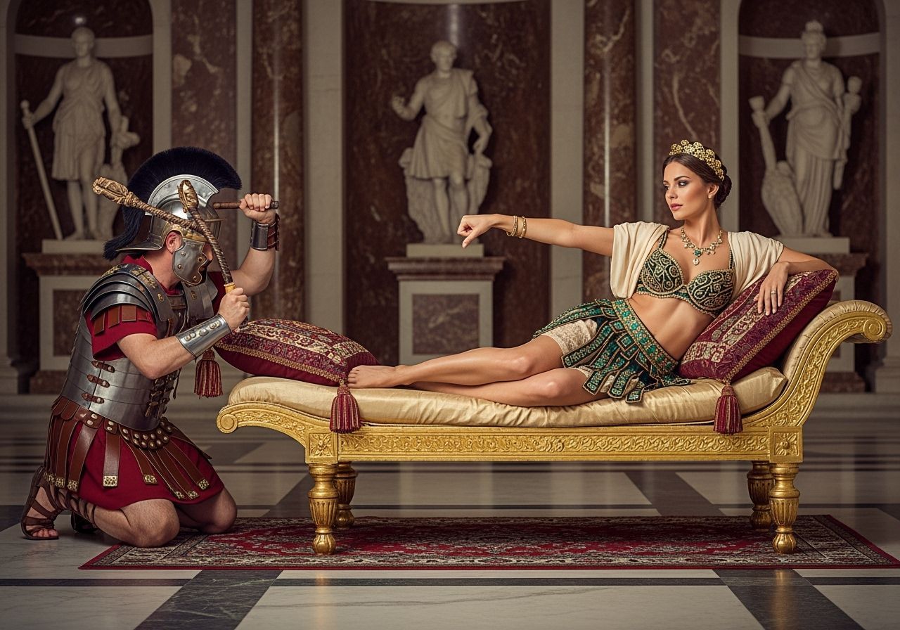 Roman Empress Lounging in Royal Palace: Professional Photogr...