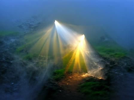 Ethereal Light Through Mist: A Digital Landscape
