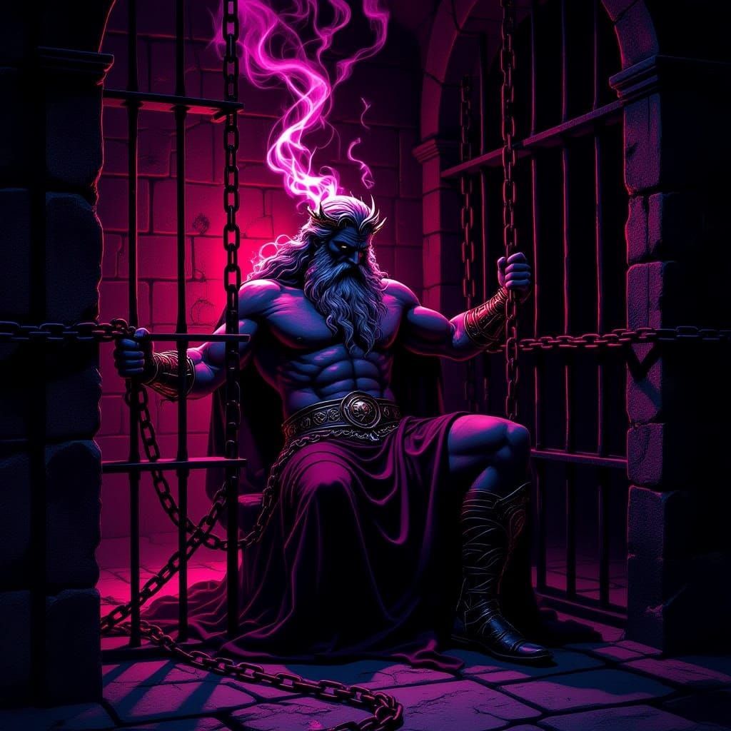 Zeus Imprisoned in Demonic Chains