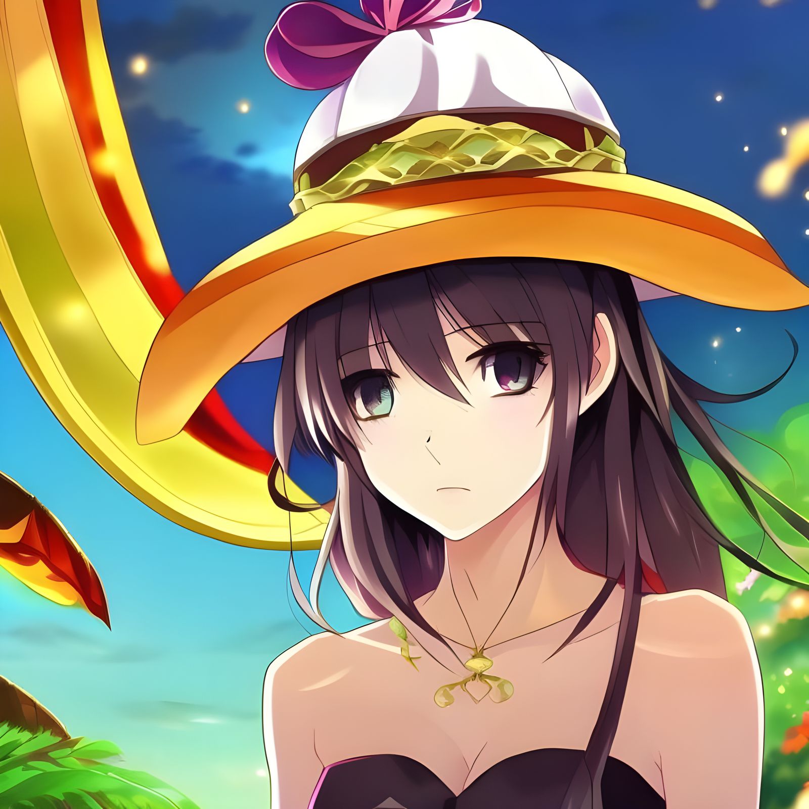 Woman's Taco Hat in Anime Manga Style