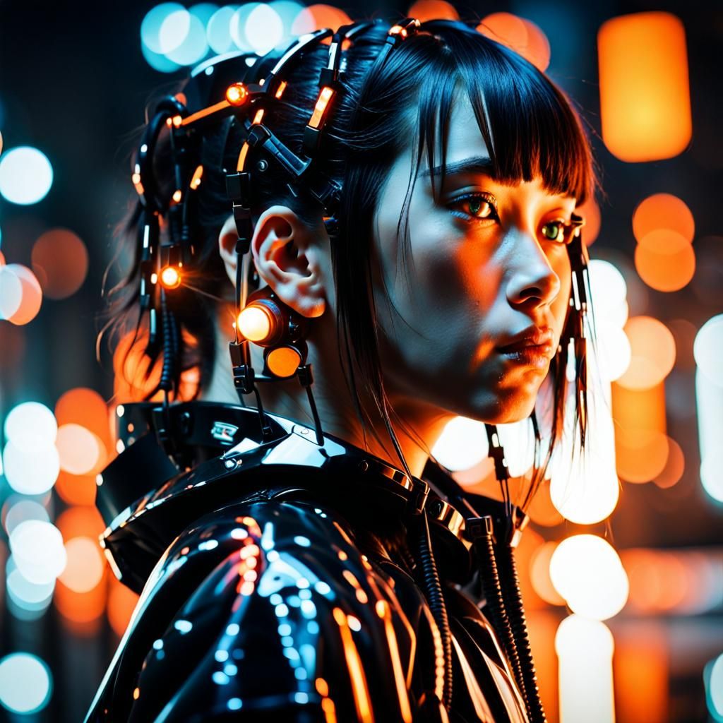 Cyberpunk Teen Portrait with Dynamic Lighting