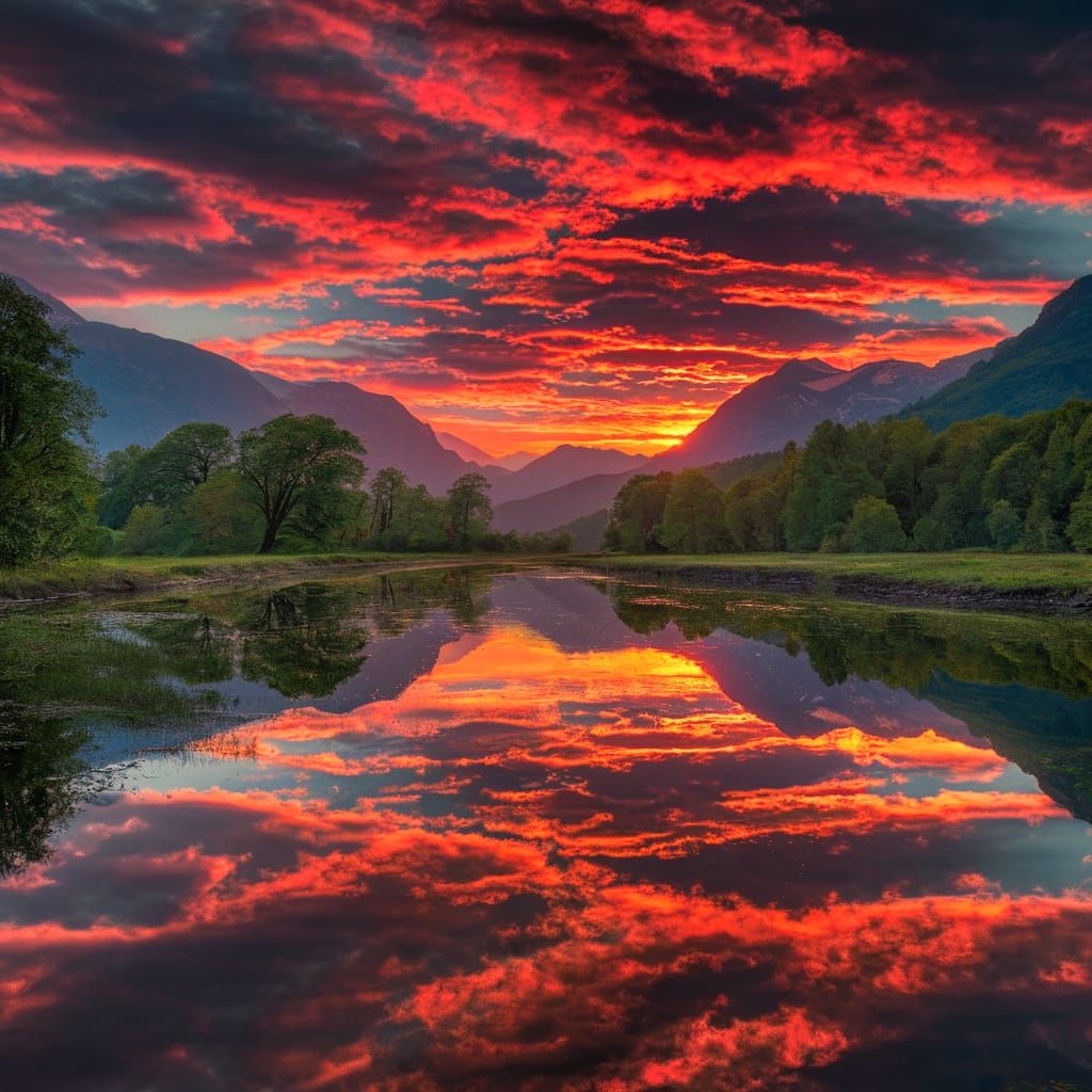 Majestic Country Sunrise Panoramic Photograph