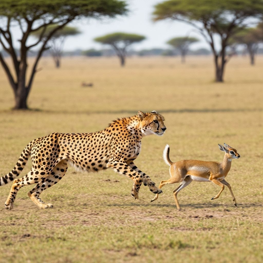 Cheetah Pursues Deer in Wild Chase