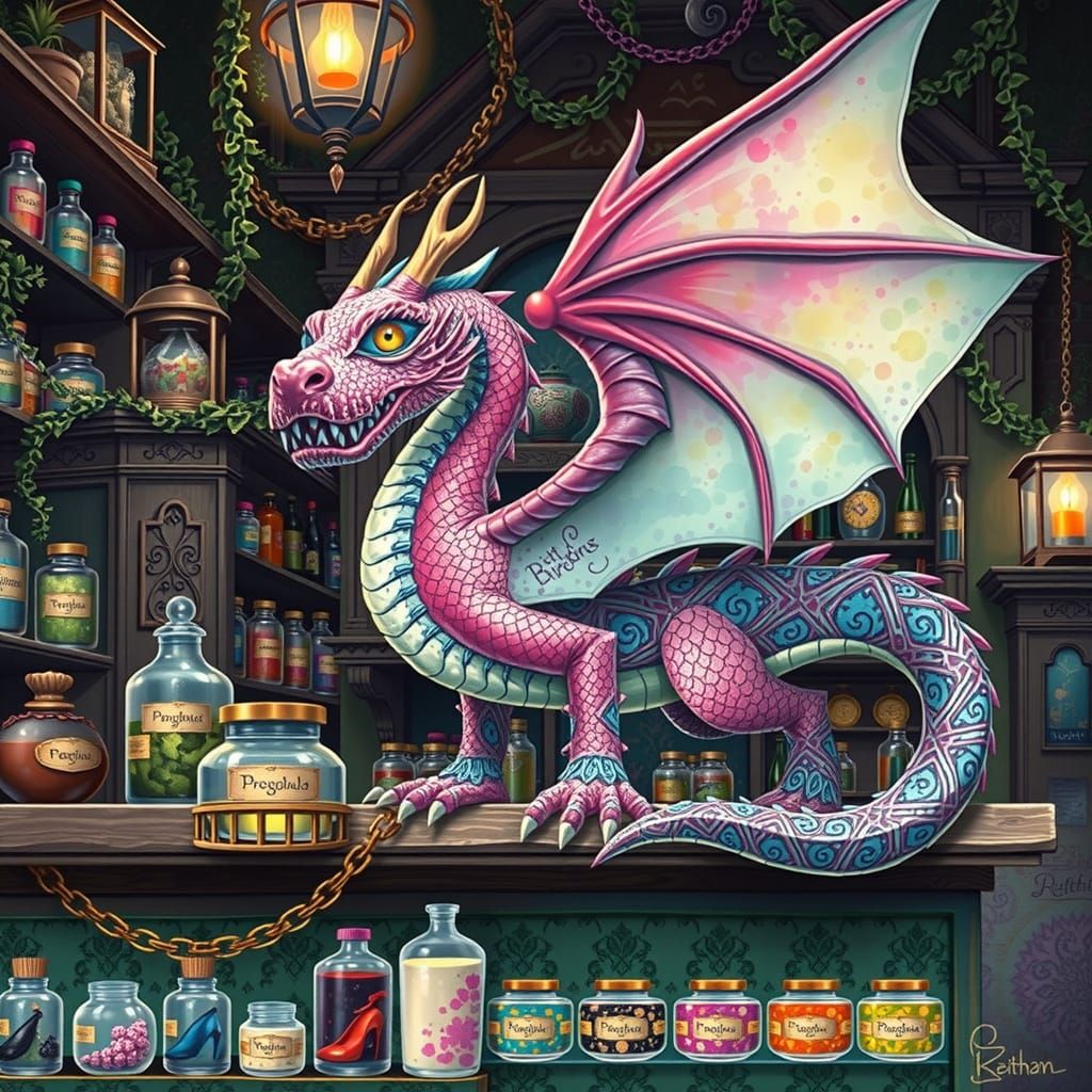 Whimsical Gothic Apothecary in Little Shop of Horrors Style