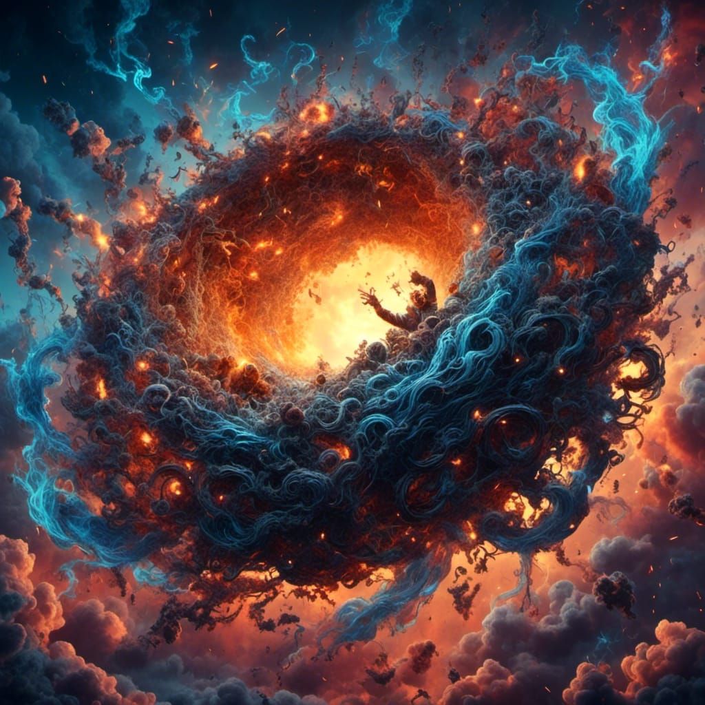 Glowing Ring Against Auroric Night Sky