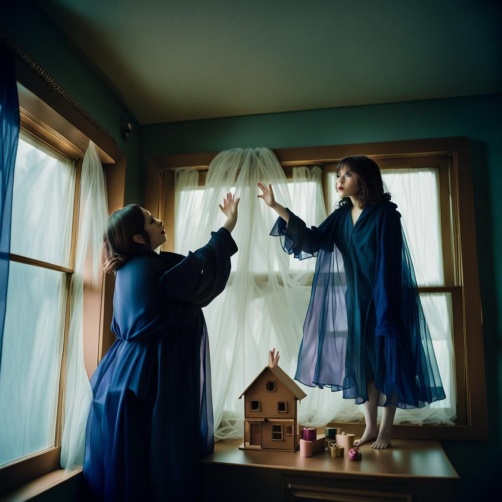 Wearing silk robes of see-through tulle. Long puffy chiffon. Big Beautiful Women BBW Wearing Long Sleeve satin modest ni...