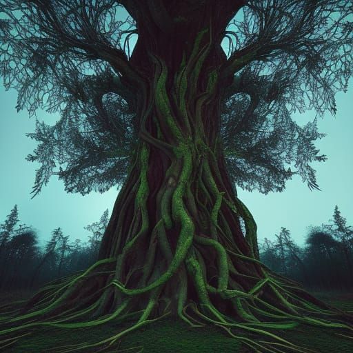 Tree Goddess in Unreal Engine with Dramatic Lighting