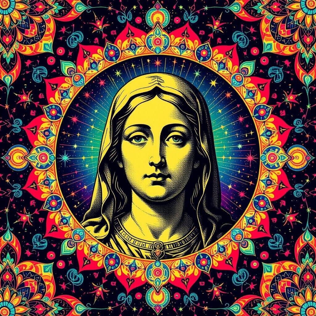 Pilgrim's Soul in Psychedelic Cosmic Energy, Maximalist Styl...