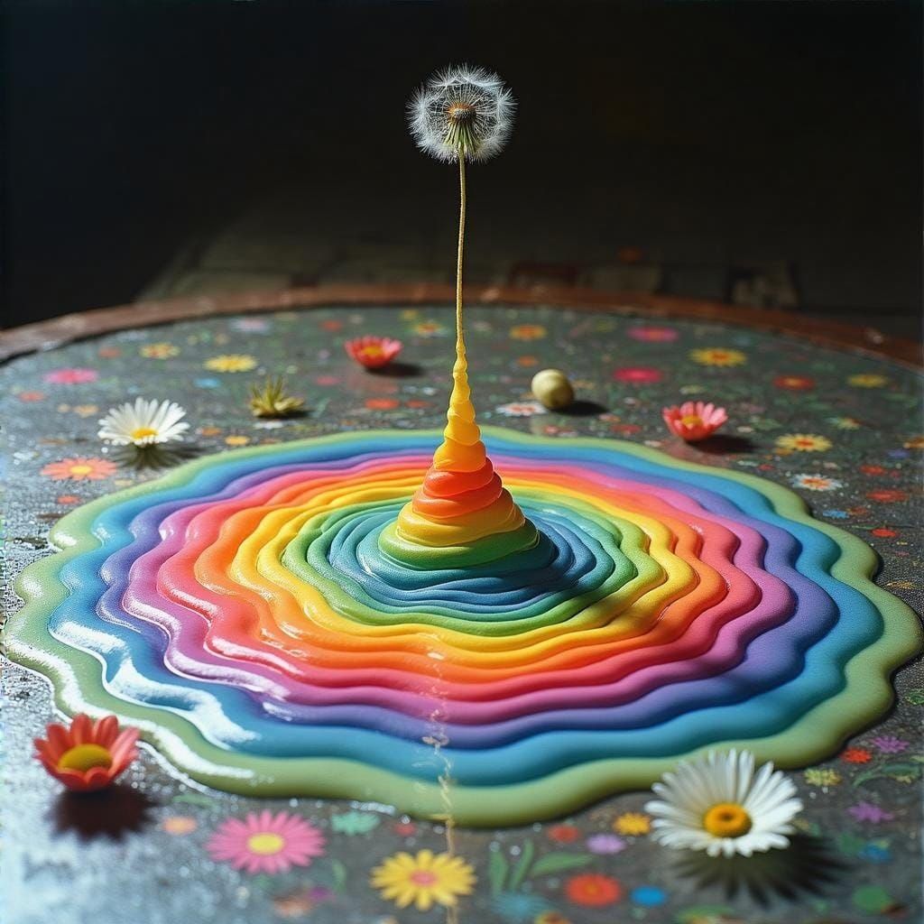 Surreal Lake of Vibrant Non-Newtonian Fluids in Dreamer's Ri...