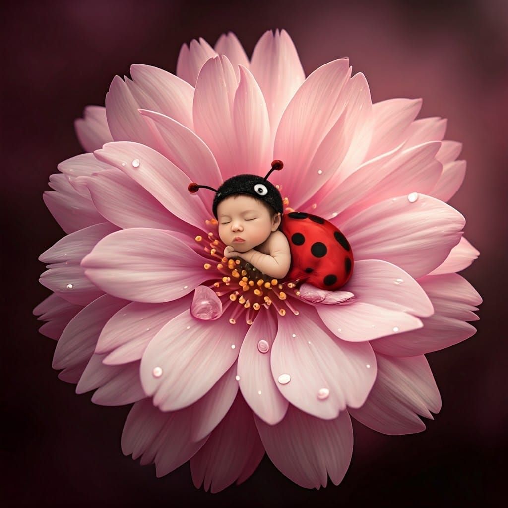 Cherry Blossom with Baby in Beatrix Potter Style