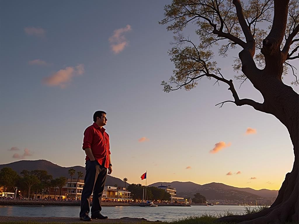 Hugo Chávez Portrait in Latin American Folk Art Style