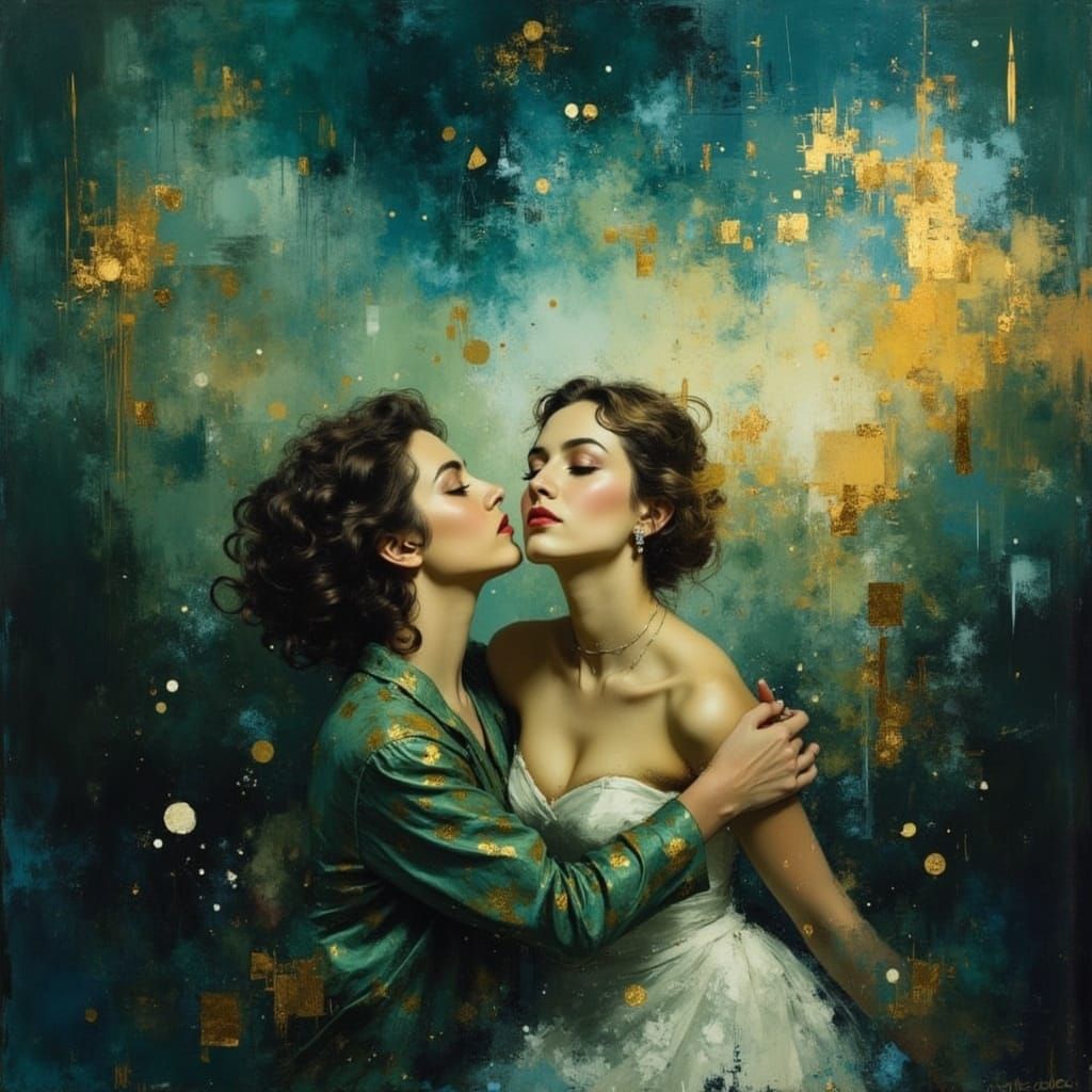 Woman Singing to Moon and Stars with Sunken Heart