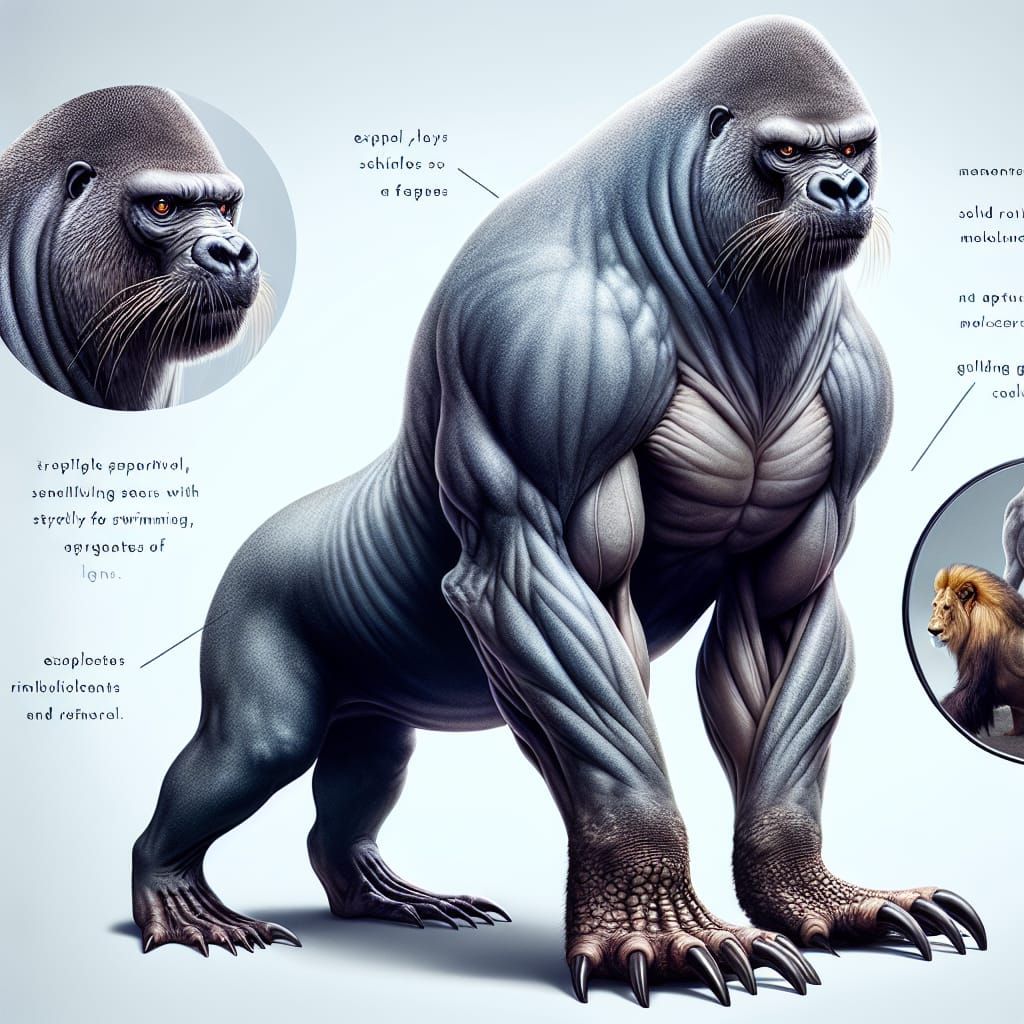 Hybrid Sea Gorilla Lion Creature