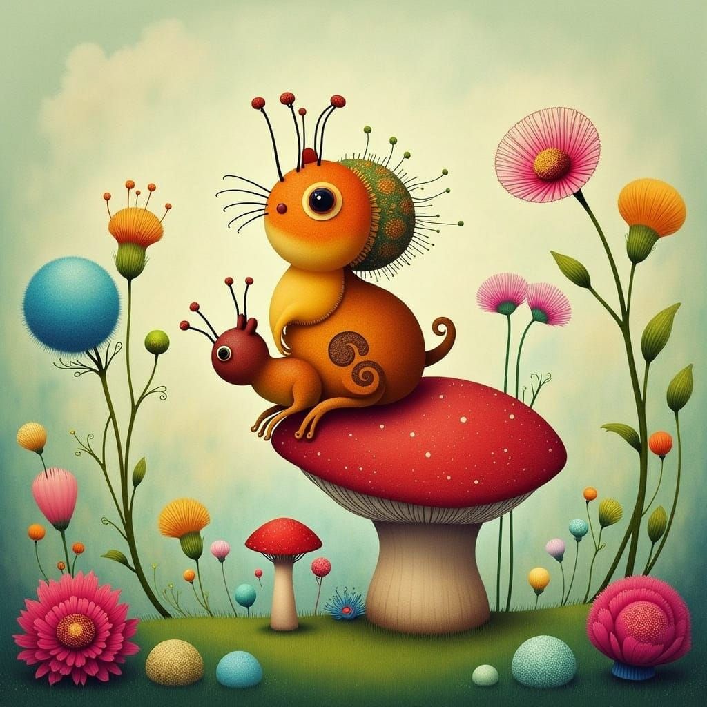 Adorable Kittybug in Fantastical Forest
