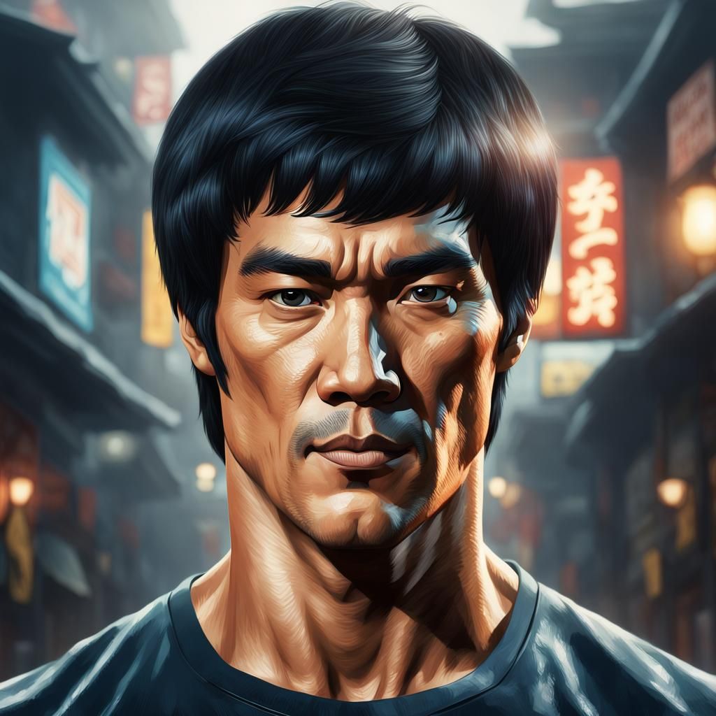 Ultra-Realistic Portrait of Bruce Lee in High Definition