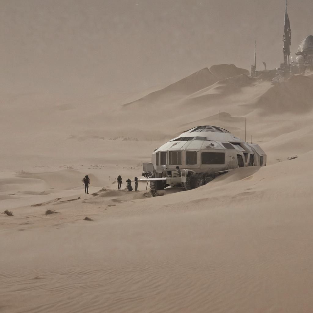 Futuristic Moon Base with Laser Turrets