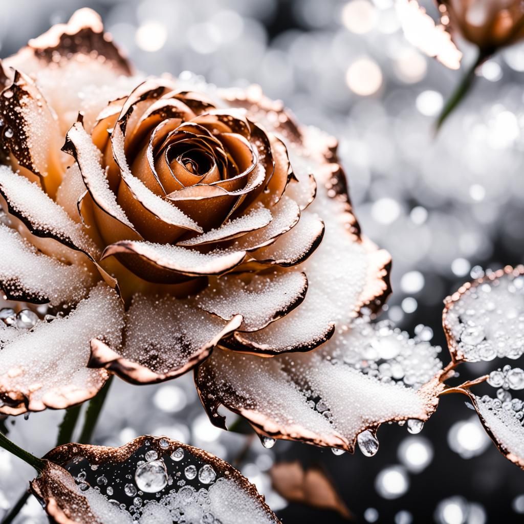 Sunlit Rose with Bokeh Effect in Professional Photography