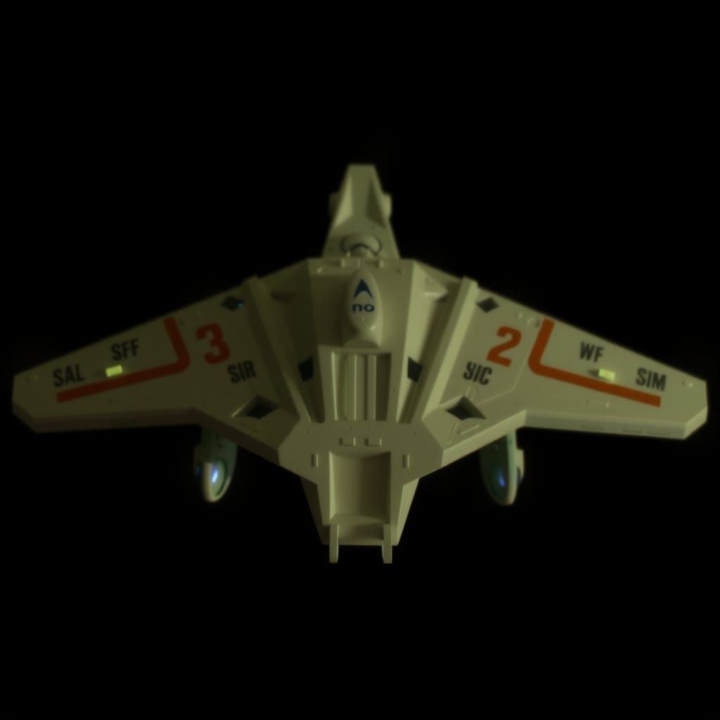 Birdlike White Star Trek Spaceship