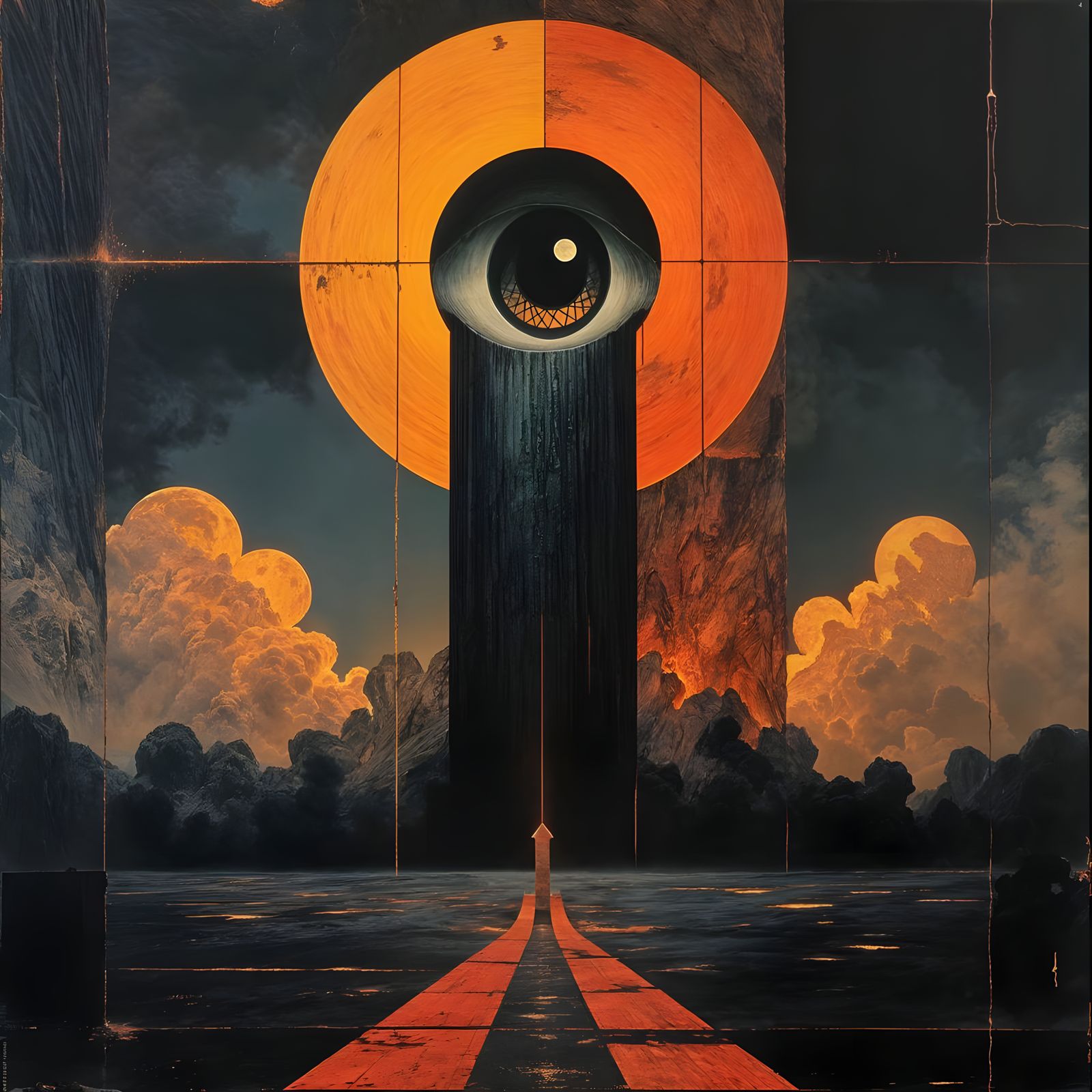 Surrealist Eye Towers Over Ominous Landscape