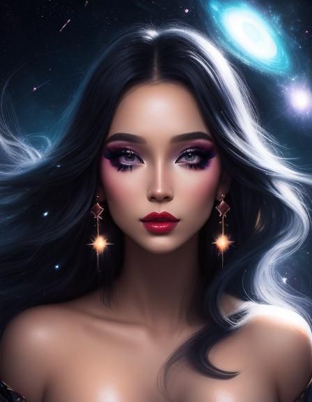 Cosmic Primitivism Makeup Digital Illustration