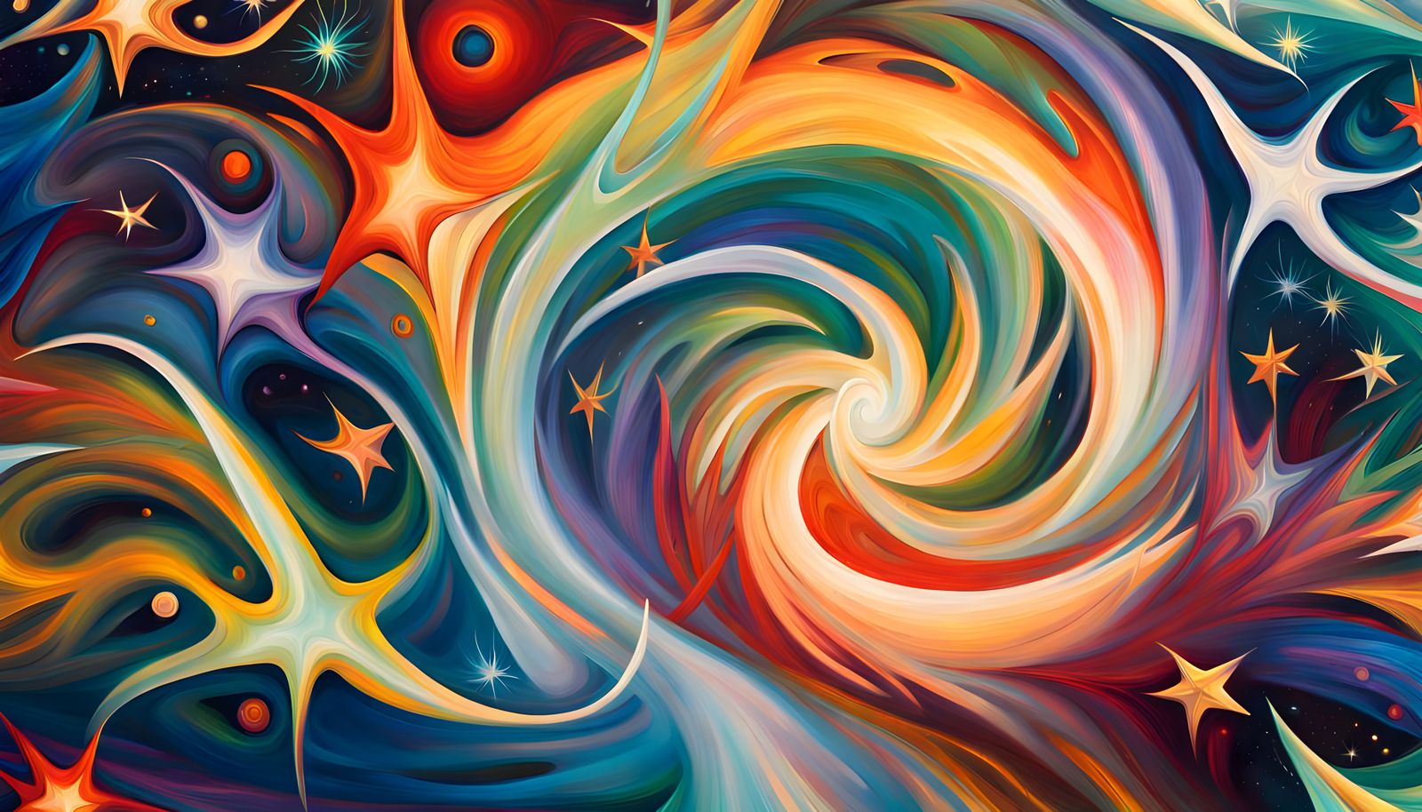 Iridescent Star Cluster Formation in Abstract Expressionism