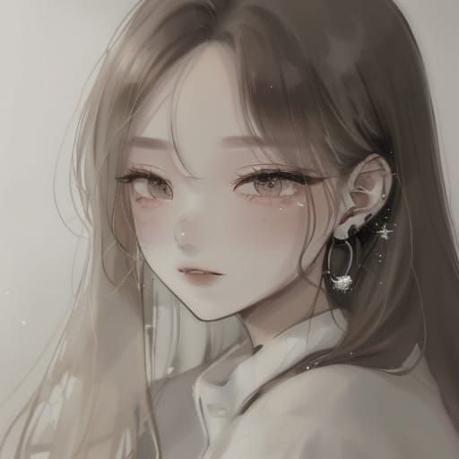 Elegant Portrait of a Young Woman in a Dreamy, Misty Atmosph...