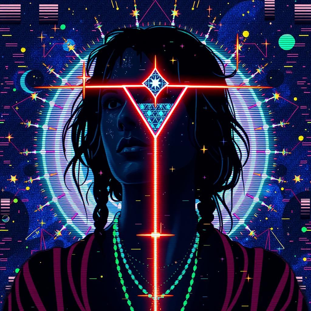 IndigoCore Abstract Constellation with Glitch Effects